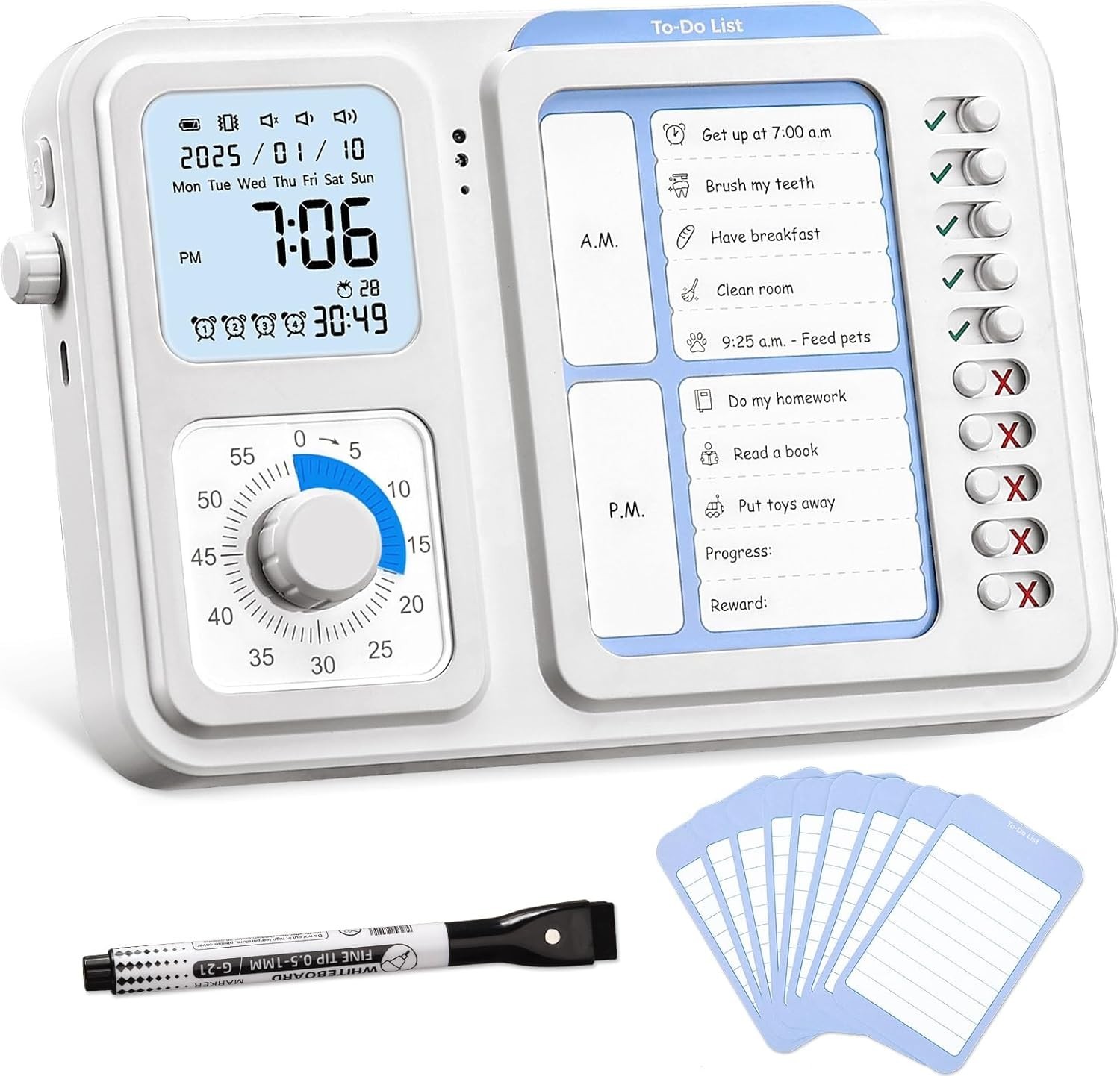 Silent Visual Timer & Chore Chart for Special Needs - Boost Focus & Productivity