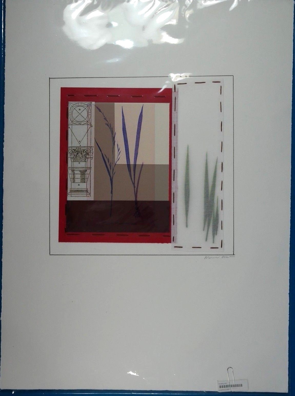 Maria Eva "Sowing Seeds Series" Original Mixed Media Collage on Paper Signed LOA