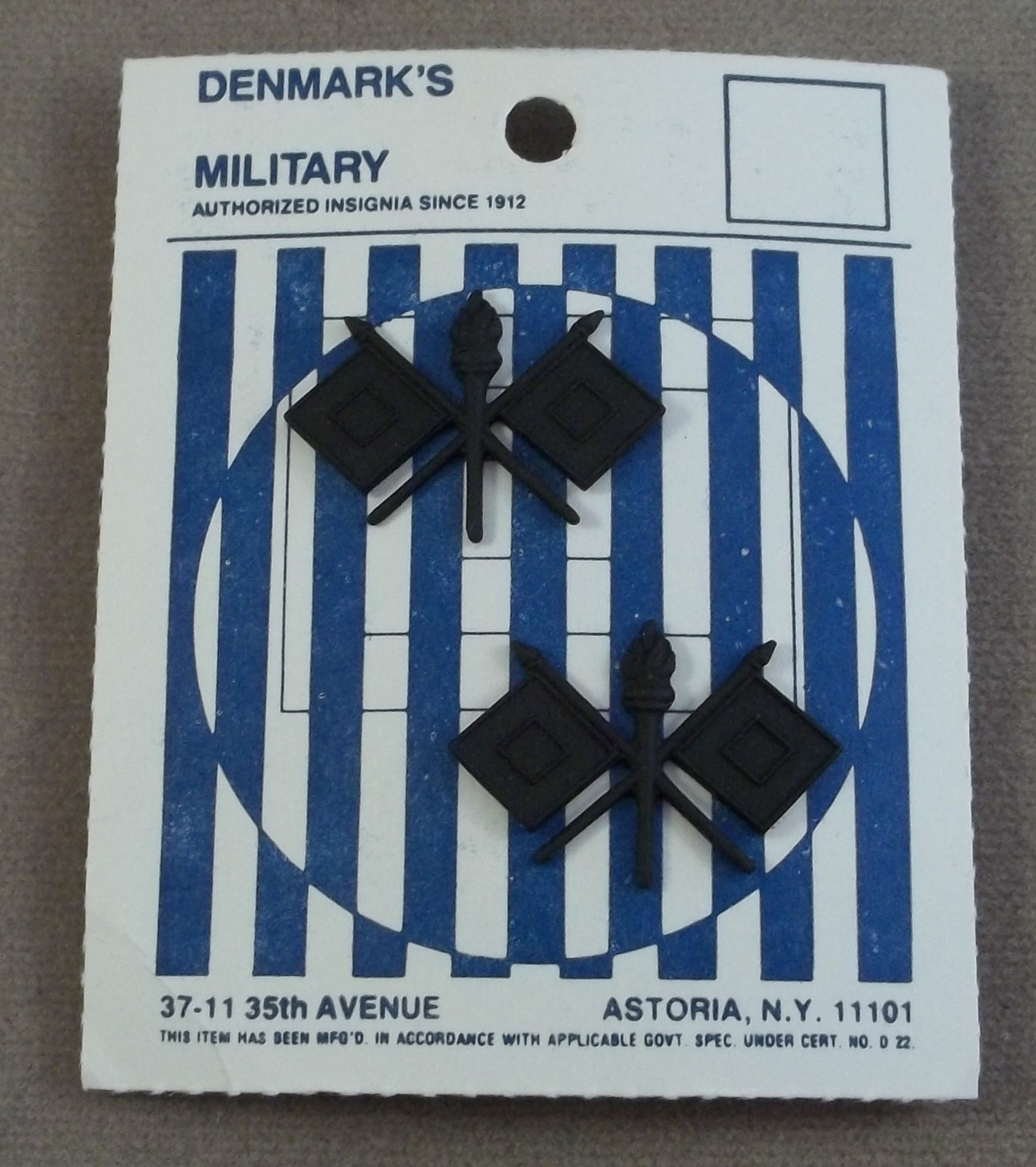 Army Signal Corps Officer Vintage Subdued Collar Branch Insignia NOS Denmark's