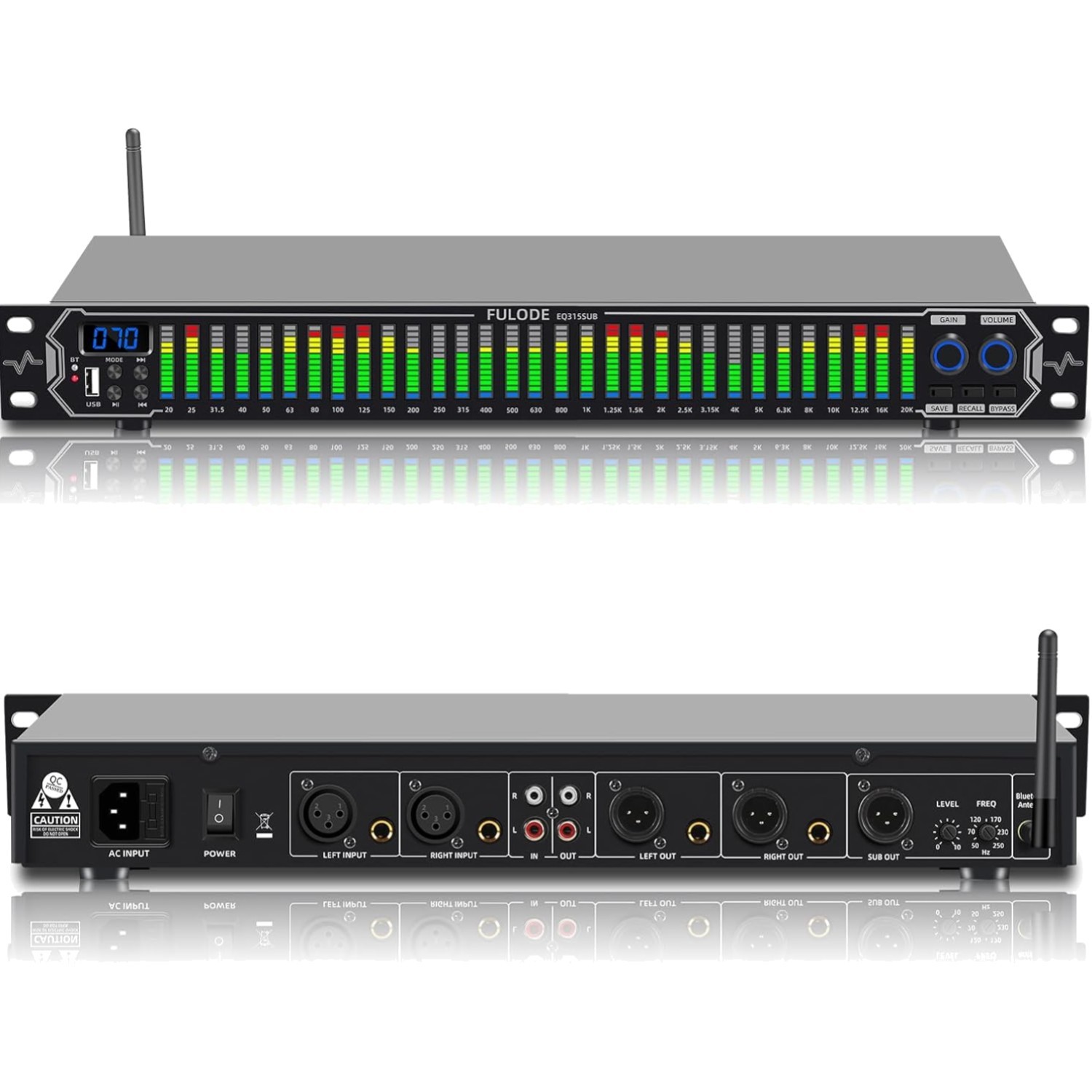 Home Audio Equalizer 31-Band Digital Spectrum Analyzer Sound mixer
