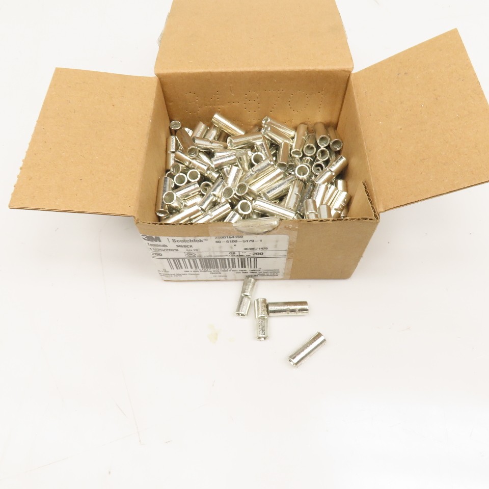 3M M6BCK Scotchlok 6AWG Butt Splice Connector Tin Coated Crimp Lot Of 200