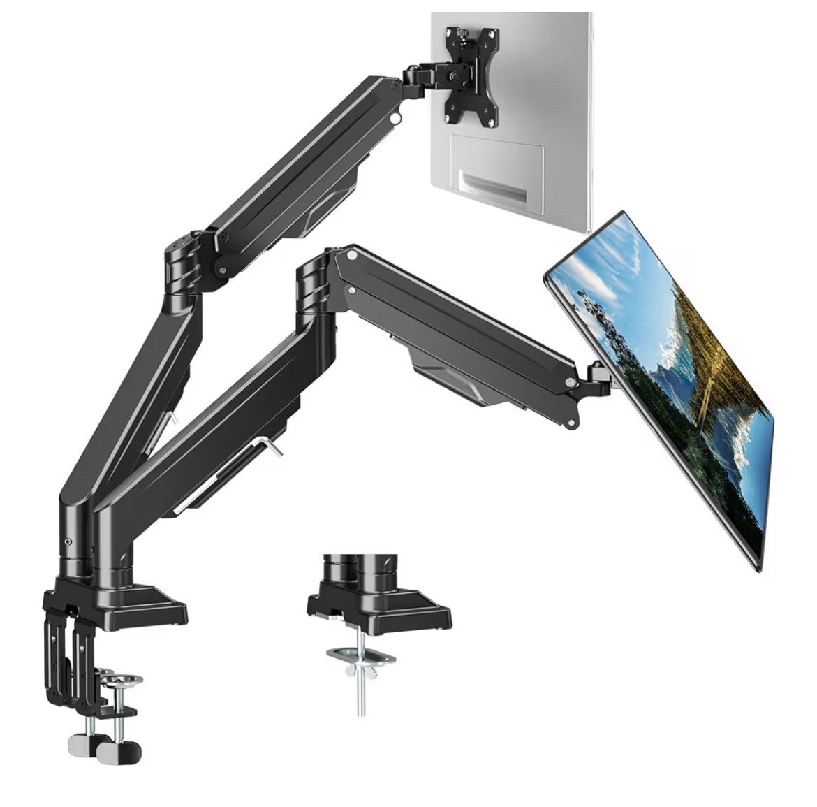 Ergofocus Dual Monitor Arm Mount Fits 13-39” Ultrawide Screens 33lbs Each