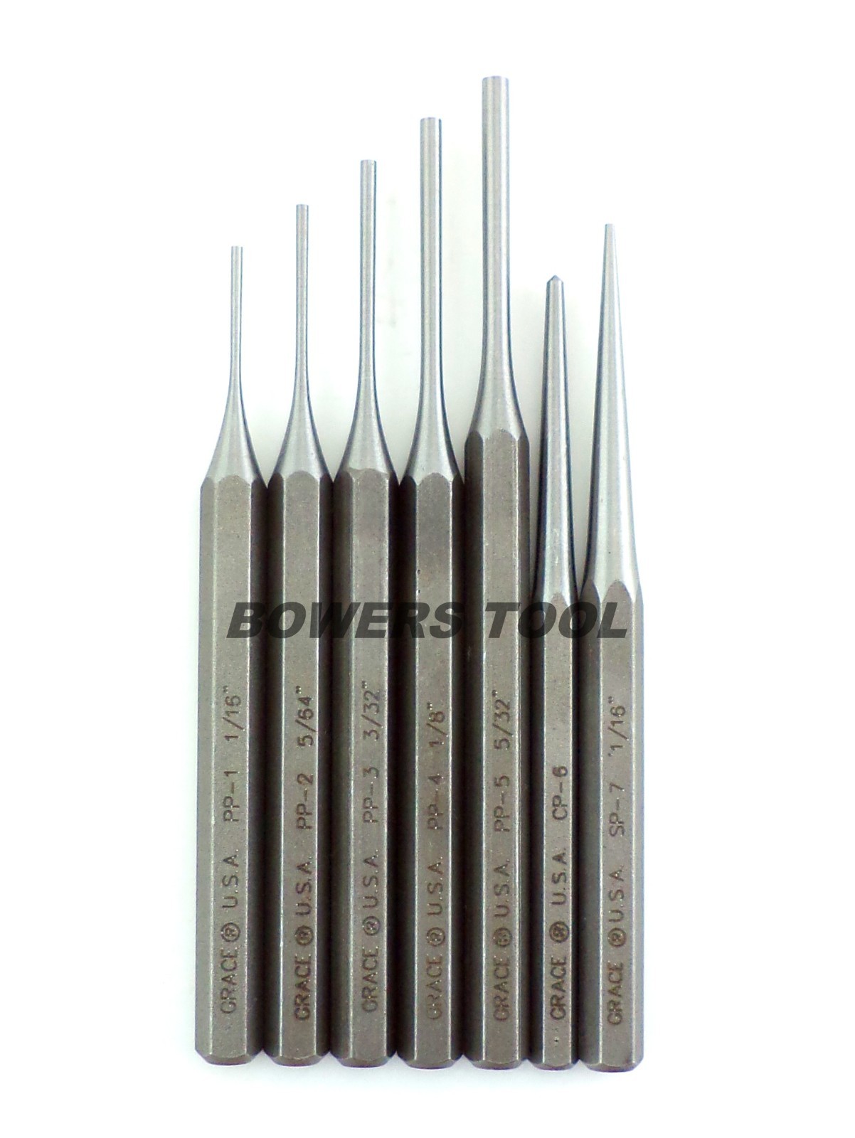 Grace USA 7pc Gunsmith Starter Steel Punch Set Pin Solid Center MADE IN USA