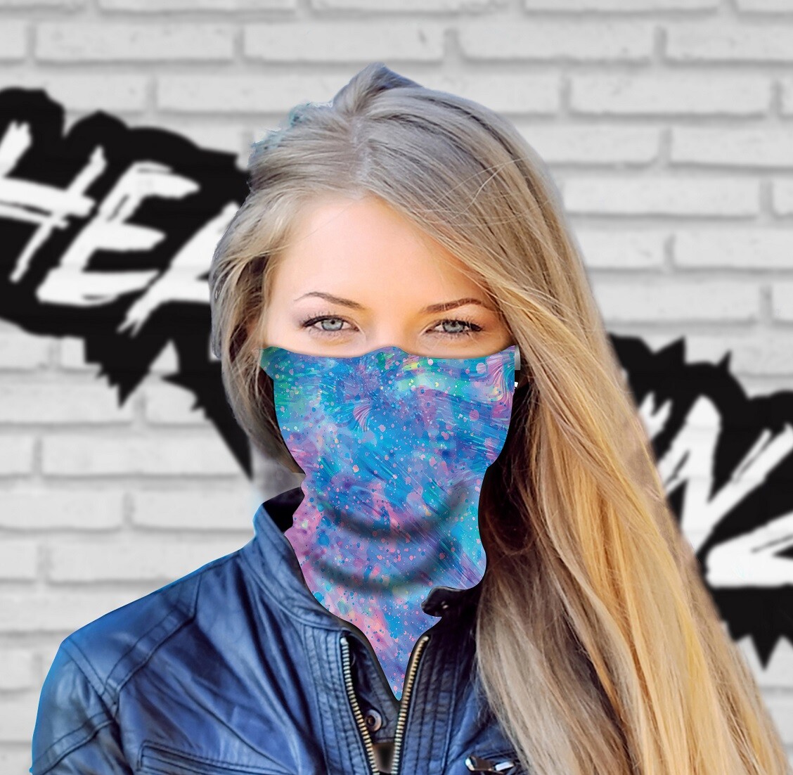 FACE MASK / SNOODS - AURORA BLUE - (Urban wear, Motorbike, Gym, Snow wear)