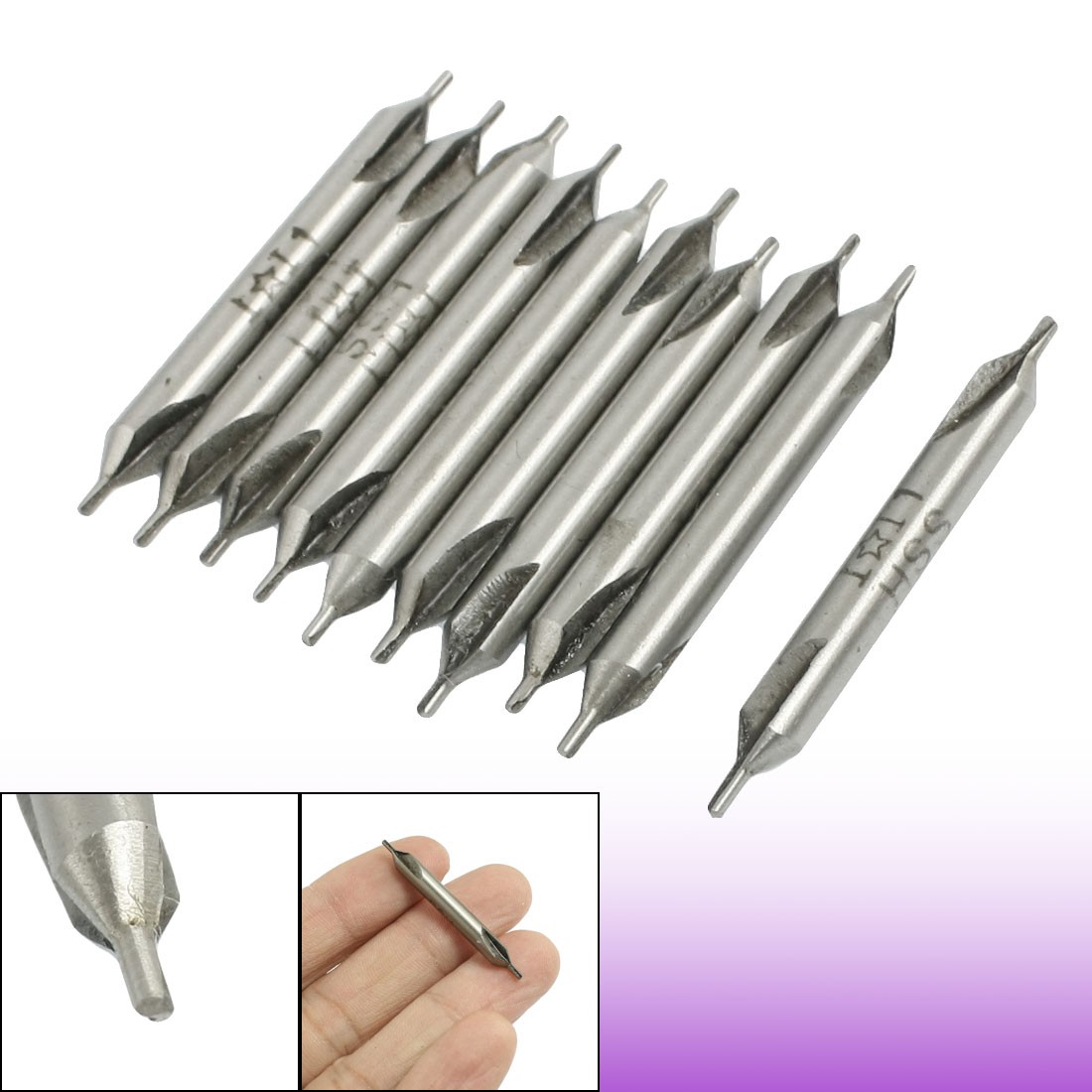 10 Pcs 1mm 5/128" Diameter HSS Center Drill Bits Countersinks