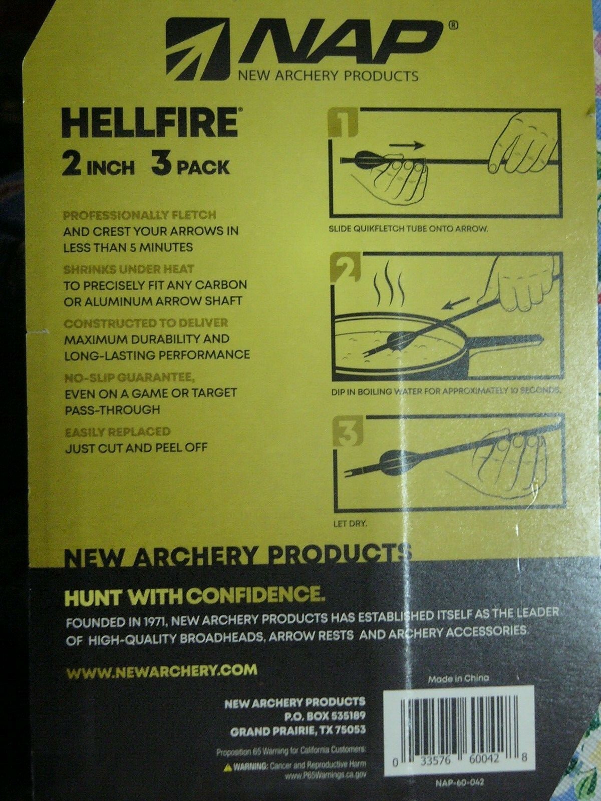 NAP HELLFIRE QUICKFLETCH 2 INCH 3 PACK TIMES TWO