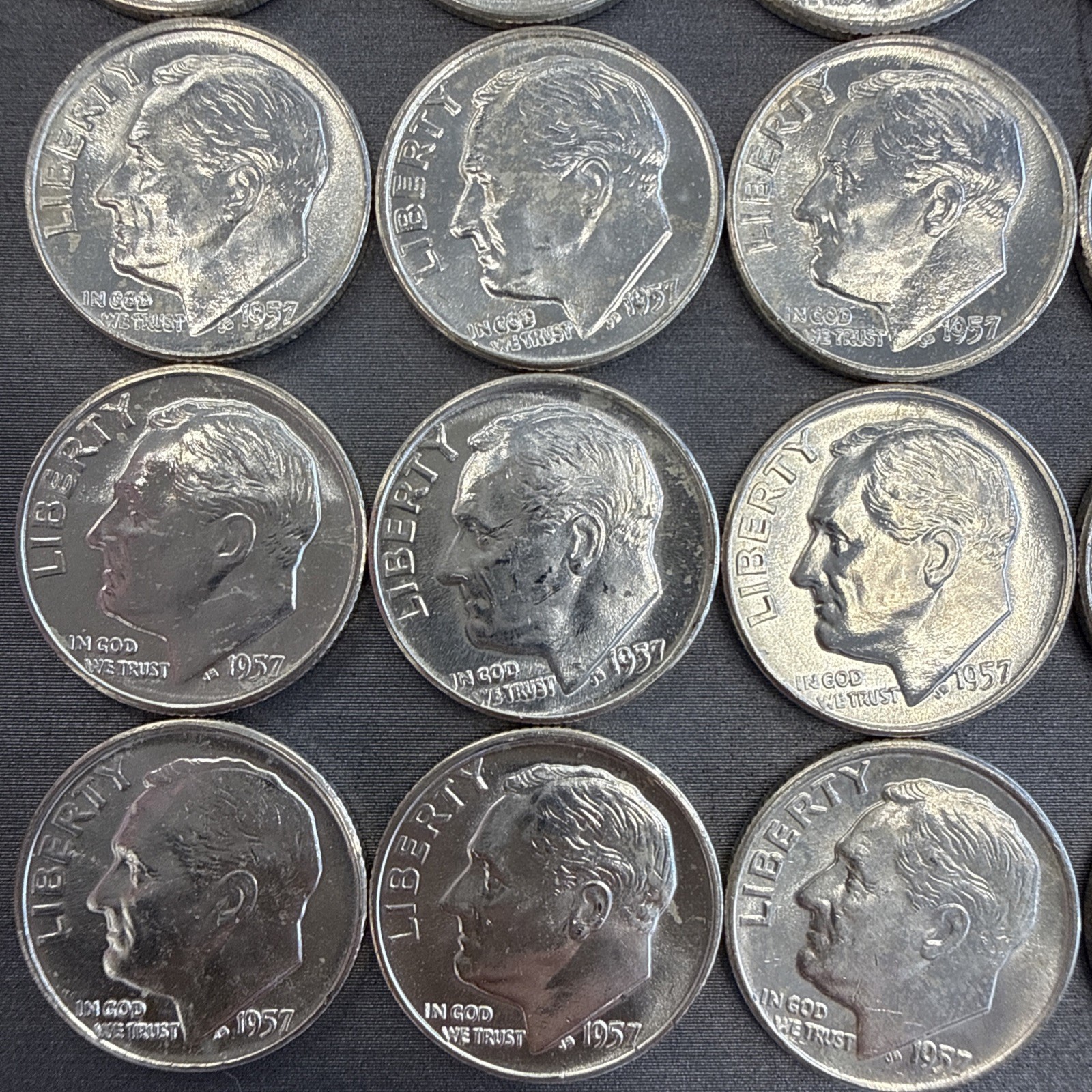 1957 D Roosevelt Silver Dime 50 Coins