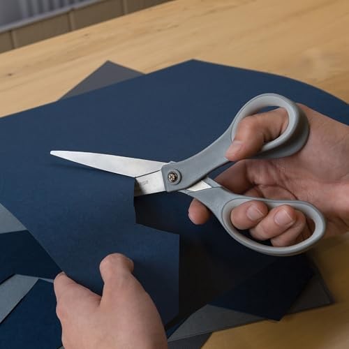 Fiskars 8" Comfort Grip Titanium All Purpose Scissors, Sharp Stainless Steel