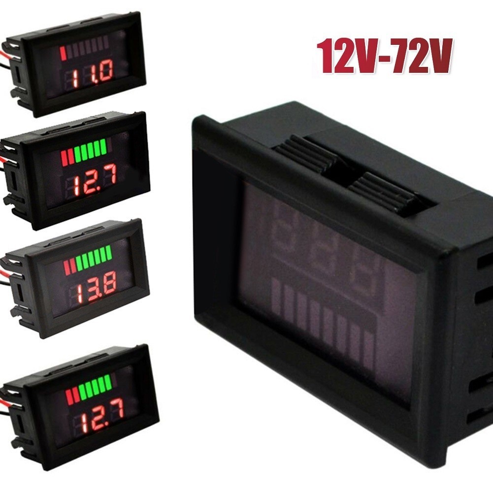 12V-72V LED Digital Voltmeter Voltage Meter Gauge For Motorcycle Auto