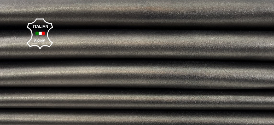 GREY PEWTER PEARLISED Thick Strong Calfskin Leather 2 skins 15sqf 1.1mm #C7177