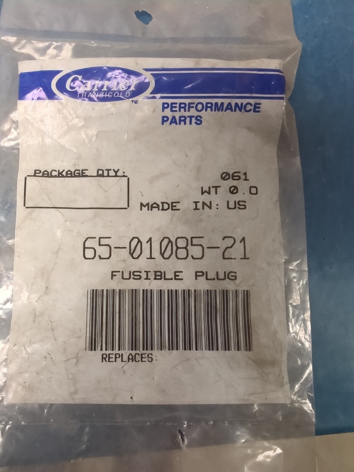 65-01085-21 CARRIER TRANSICOLD FUSIBLE PLUG