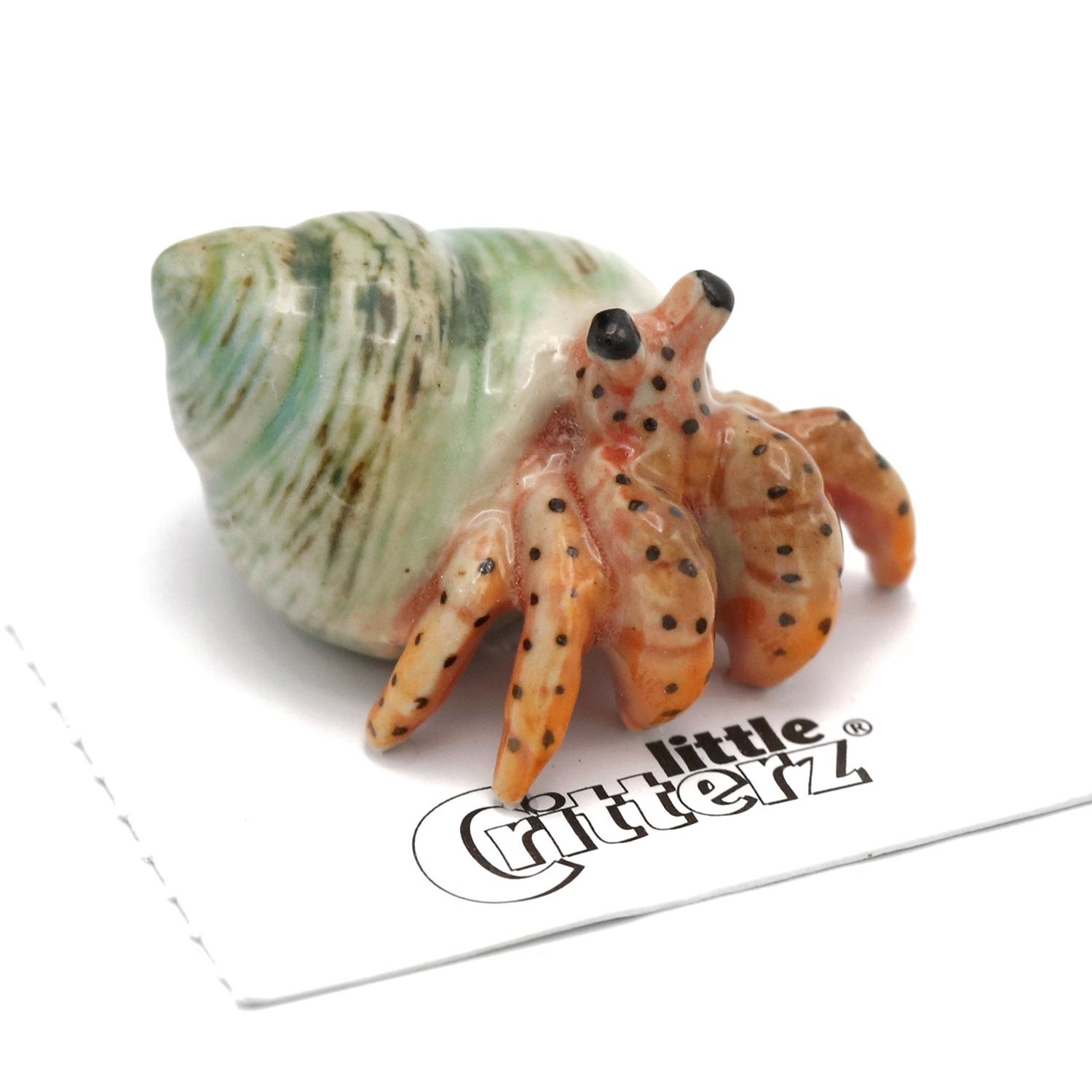 Little Critterz Multicolor Crab "Hermit" Reptile - Miniature Porcelain Figurine