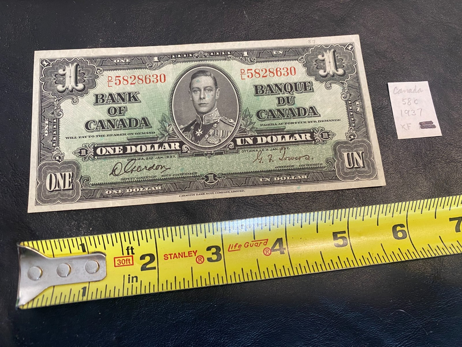 Bank of Canada ONE DOLLAR banknote 1937 Canadian