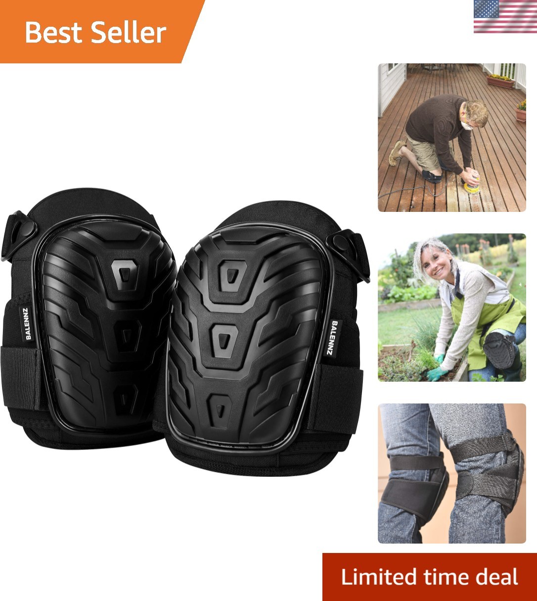 Durable Knee High Knee Pads with Strong Straps - Work & Defense Against Injury