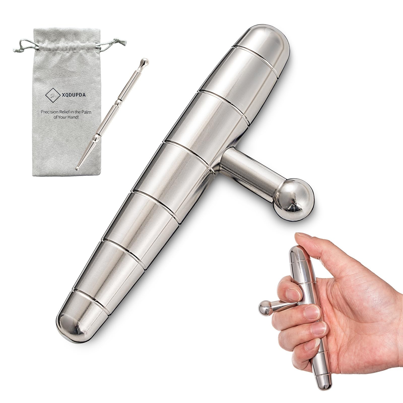2 in 1 Trigger Points Massage Tool Stainless Steel T-Bar Deep Tissue Massage ...
