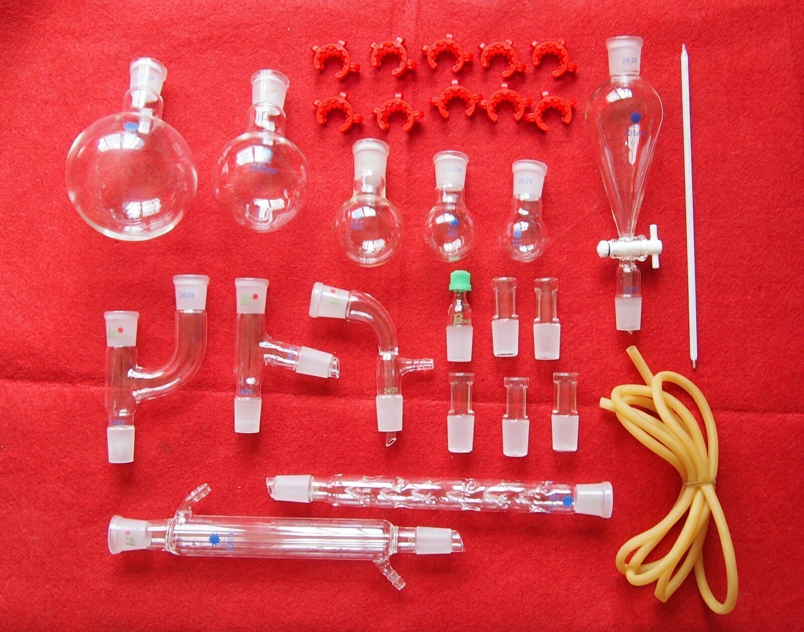 29PCS 24/29 New Advance Chemistry Glassware Kit Laboratory Chemical Glass Unit