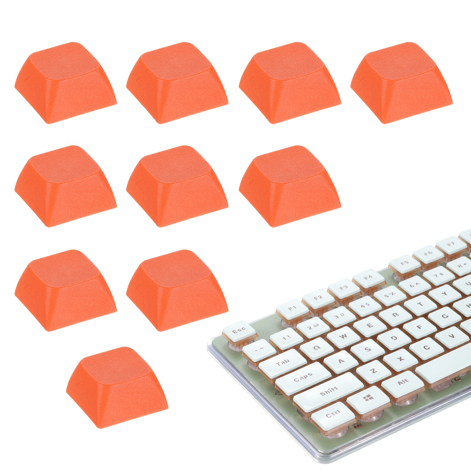 10Pcs XDA Profile Keycap Set PBT Mechanical Numeric Keypads, Dark Orange