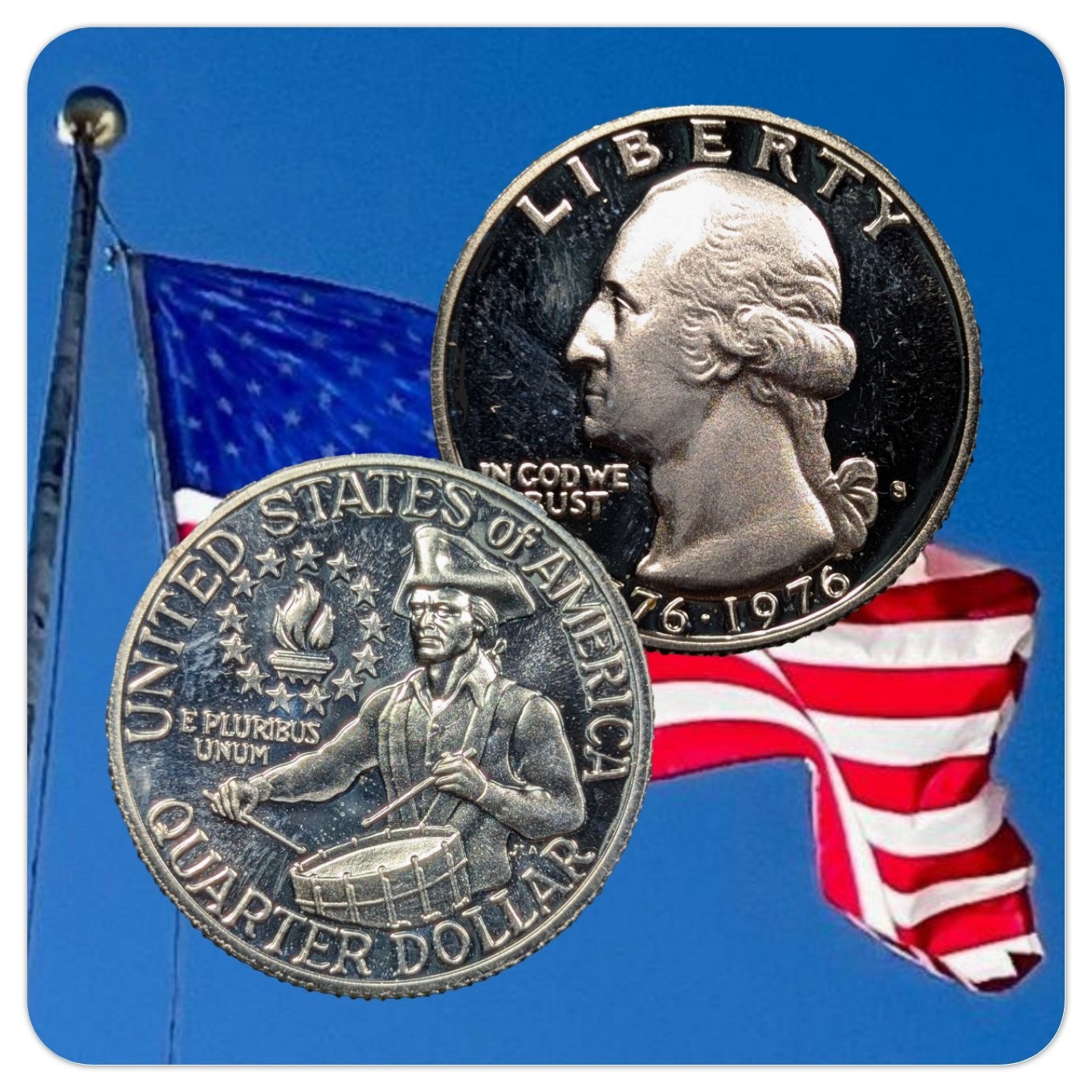 1776-1976-S Bicentennial Proof Drummer Boy Clad Quarter  25C - 50 Years Old RARE