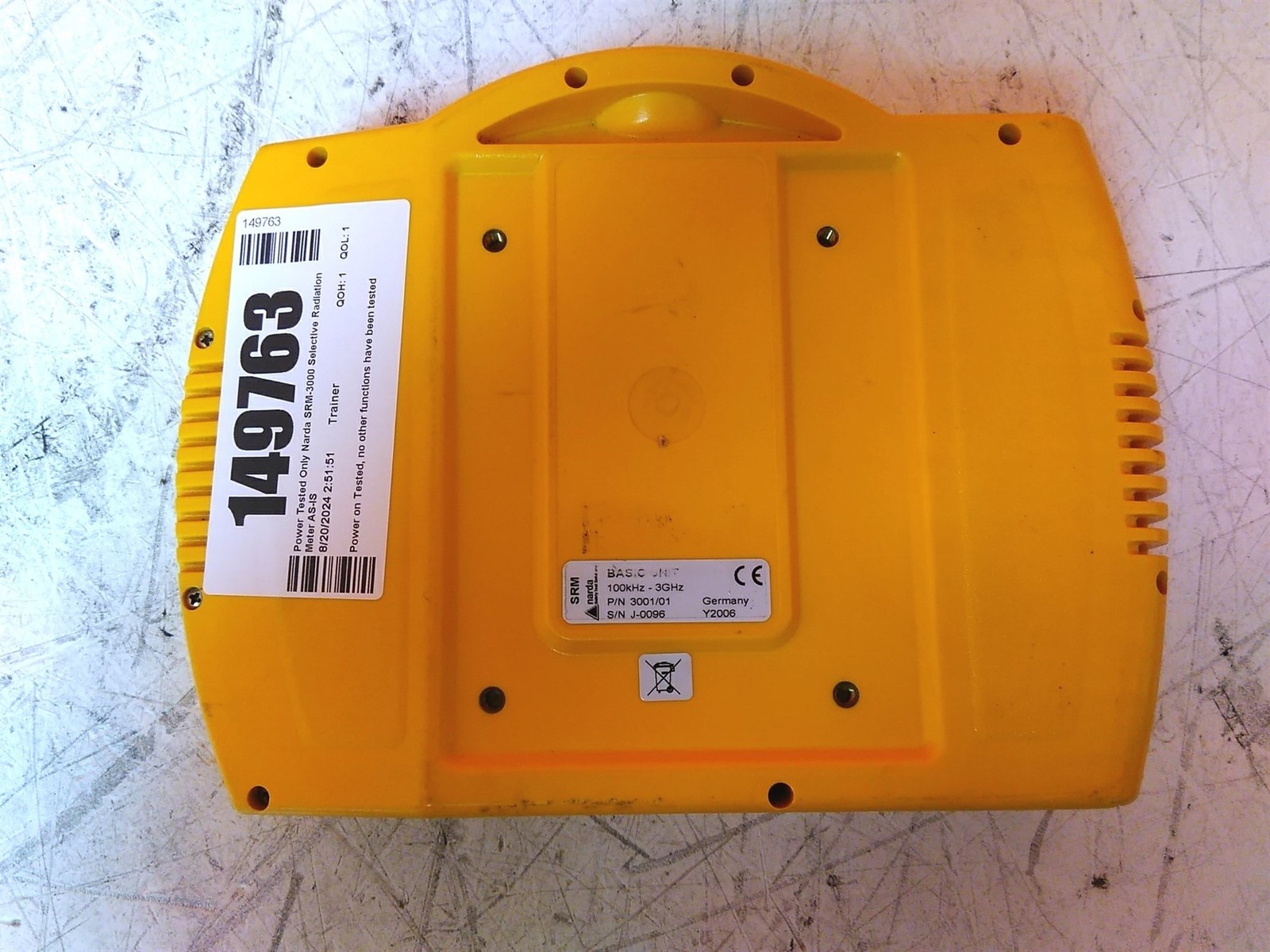 Power Tested Only Narda SRM 3001/01 100kHz-3GHz Basic Unit Radiation Meter AS-IS