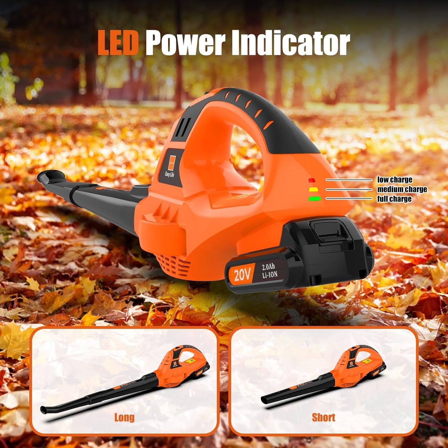 Handheld 21V Leaf Blower with Rechargeable Battery - Portable & Powerful Cleanup