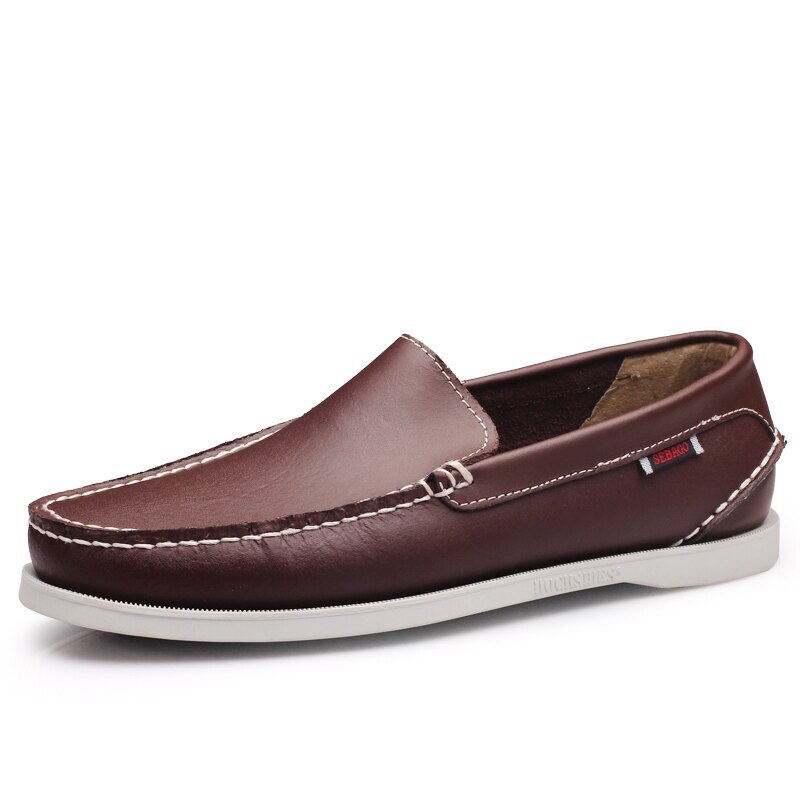 Genuine Leather Mens Comfortable Casual Boat Shoes Fashion Loafers Driving Shoes
