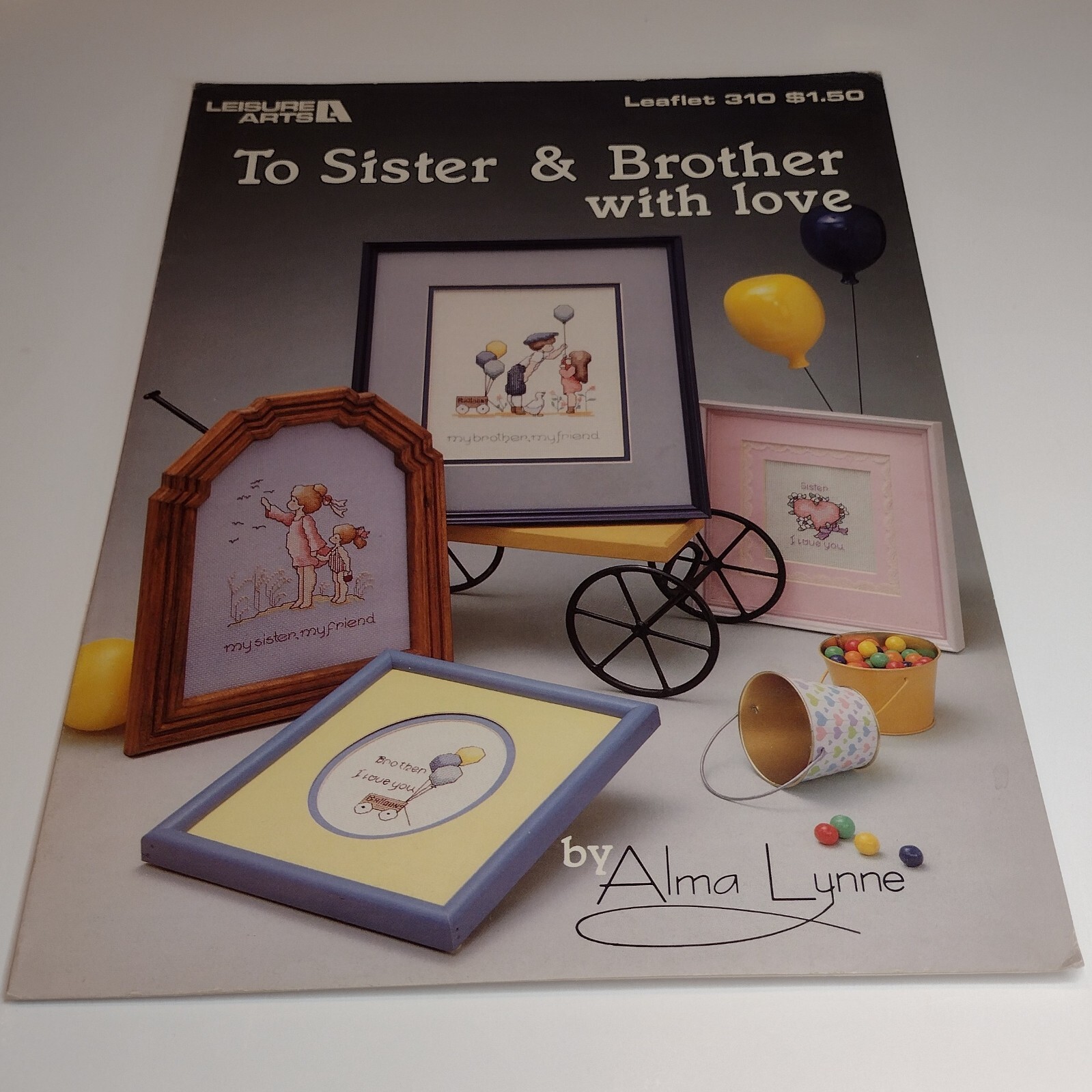 To Sister & Brother With Love Cross Stitch  Leisure Arts Leaflet #310 1984 Copy