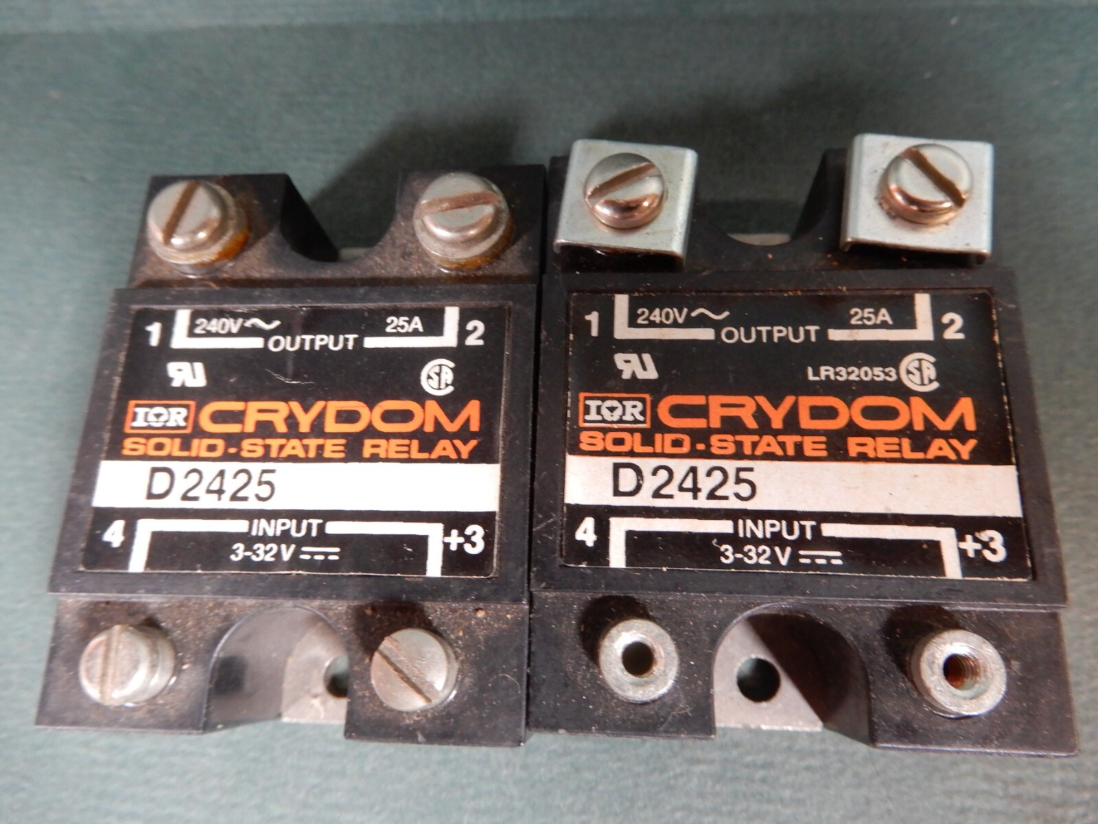 Crydom Set of Two Used D2425 Solid State Relays 3-32 Input 240VAC Out 25A