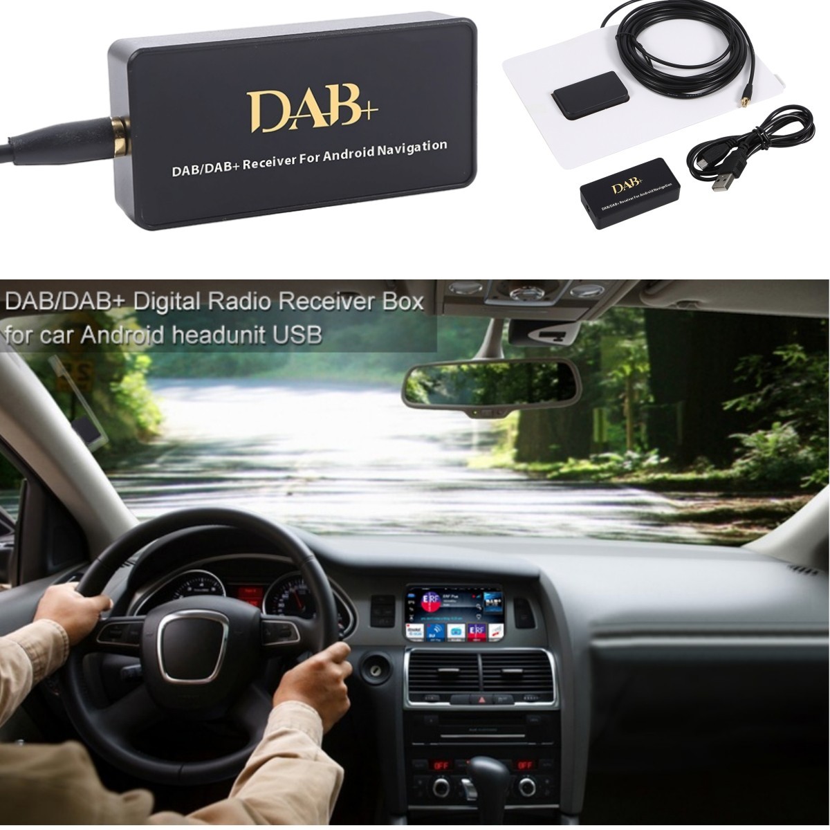 DAB+ DAB Antenna with USB Adapter Universal Android Car Radio Stereo Receiver