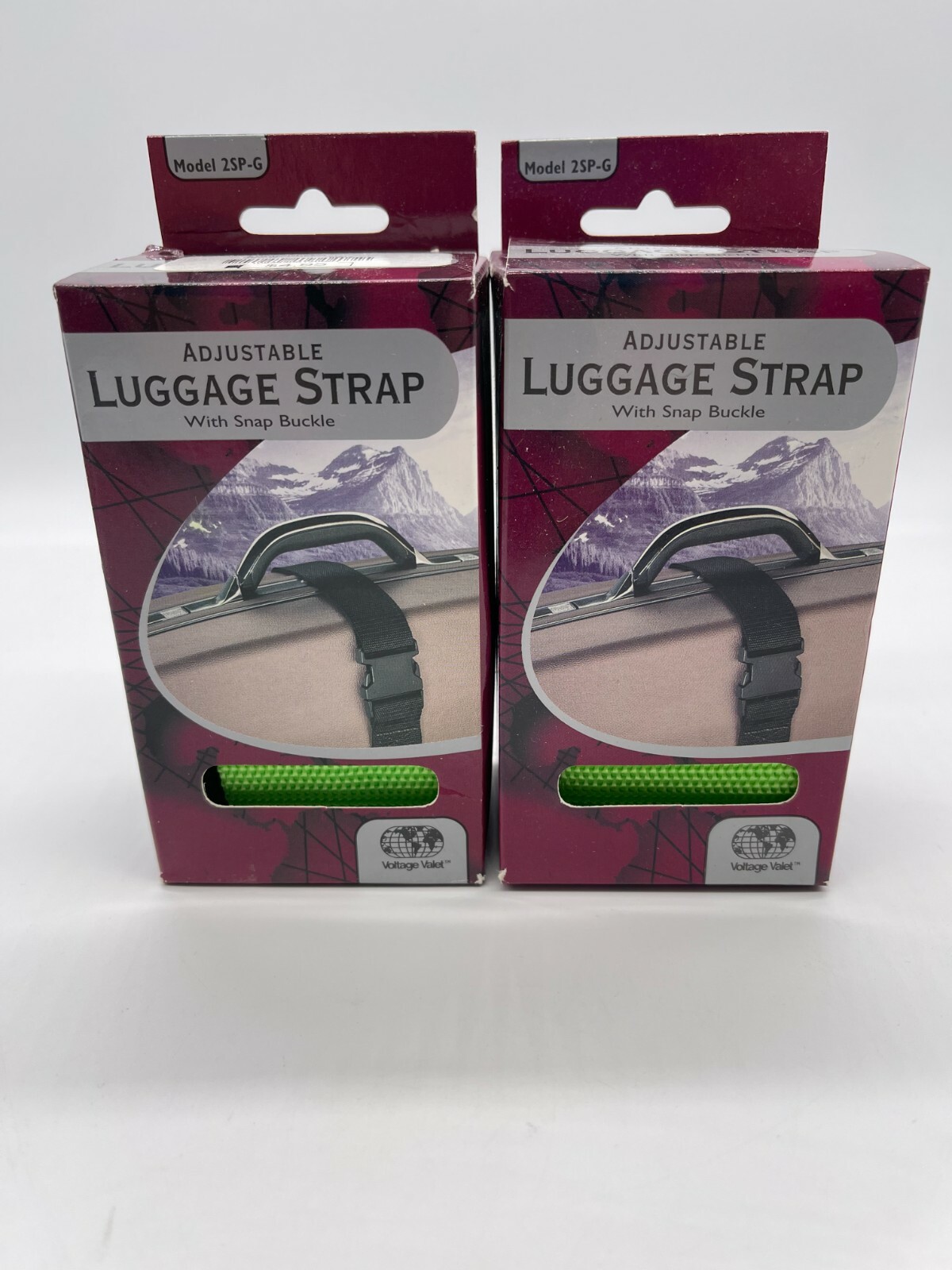 Voltage Valet - lot of (2) Green Adjustable Luggage Straps - NIB - Model 2SP-G