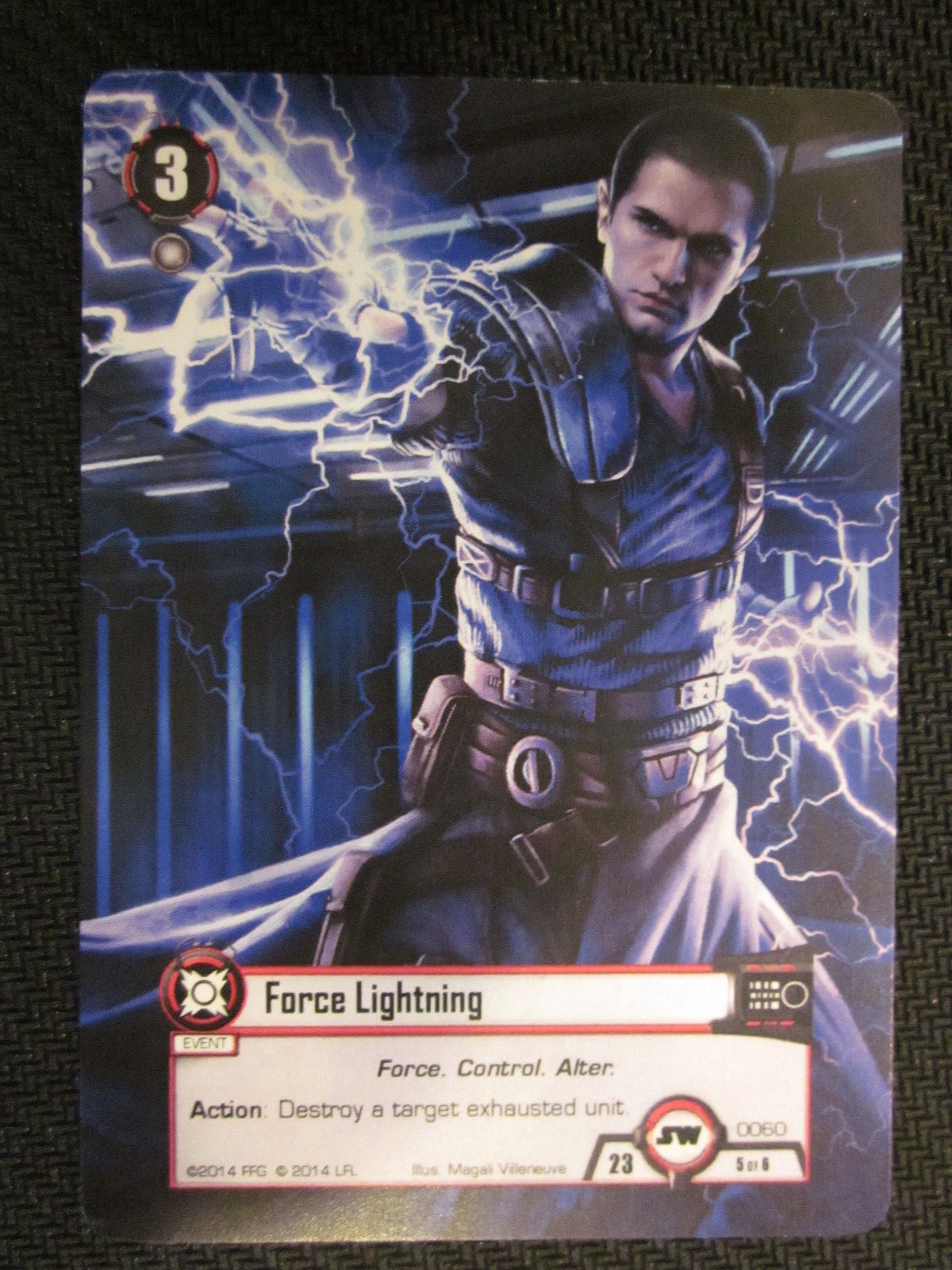 2x FORCE LIGHTNING Alternate Art Promo Cards - Star Wars LCG 2014