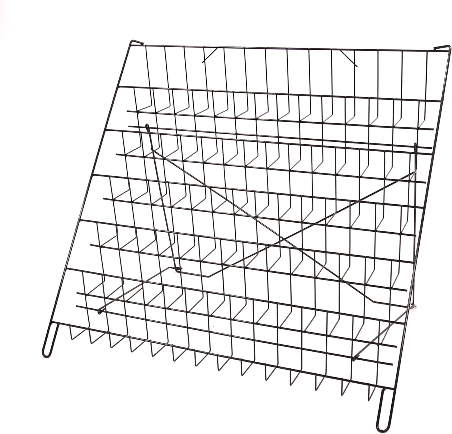Rack Literature Display Black Wire 6-Tier Countertop Brochure Books DVD CD