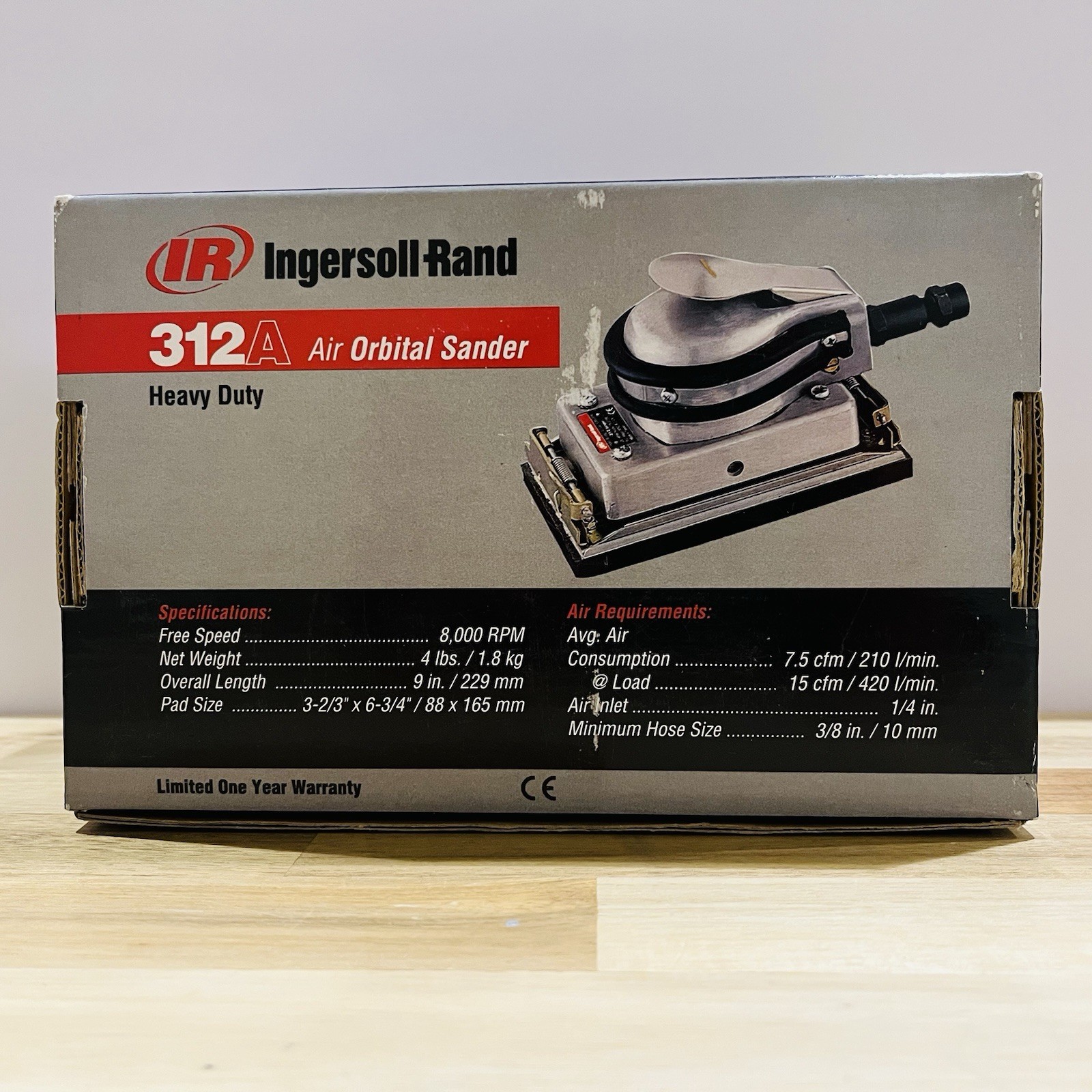 Ingersoll Rand 312A Heavy Duty Air Orbital Sander Air Inlet 1/4 8000 RPM New