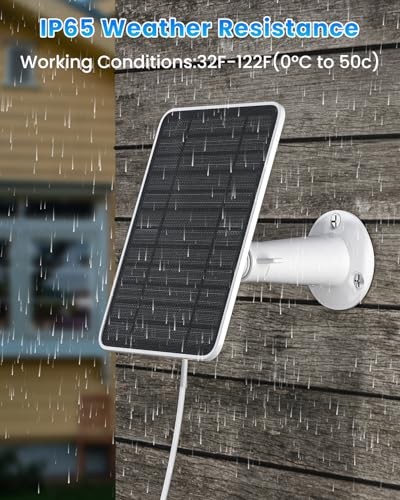 5W Solar Panel for Ring Camera, Solar Panel Charger Compatible for Ring-3 Pack