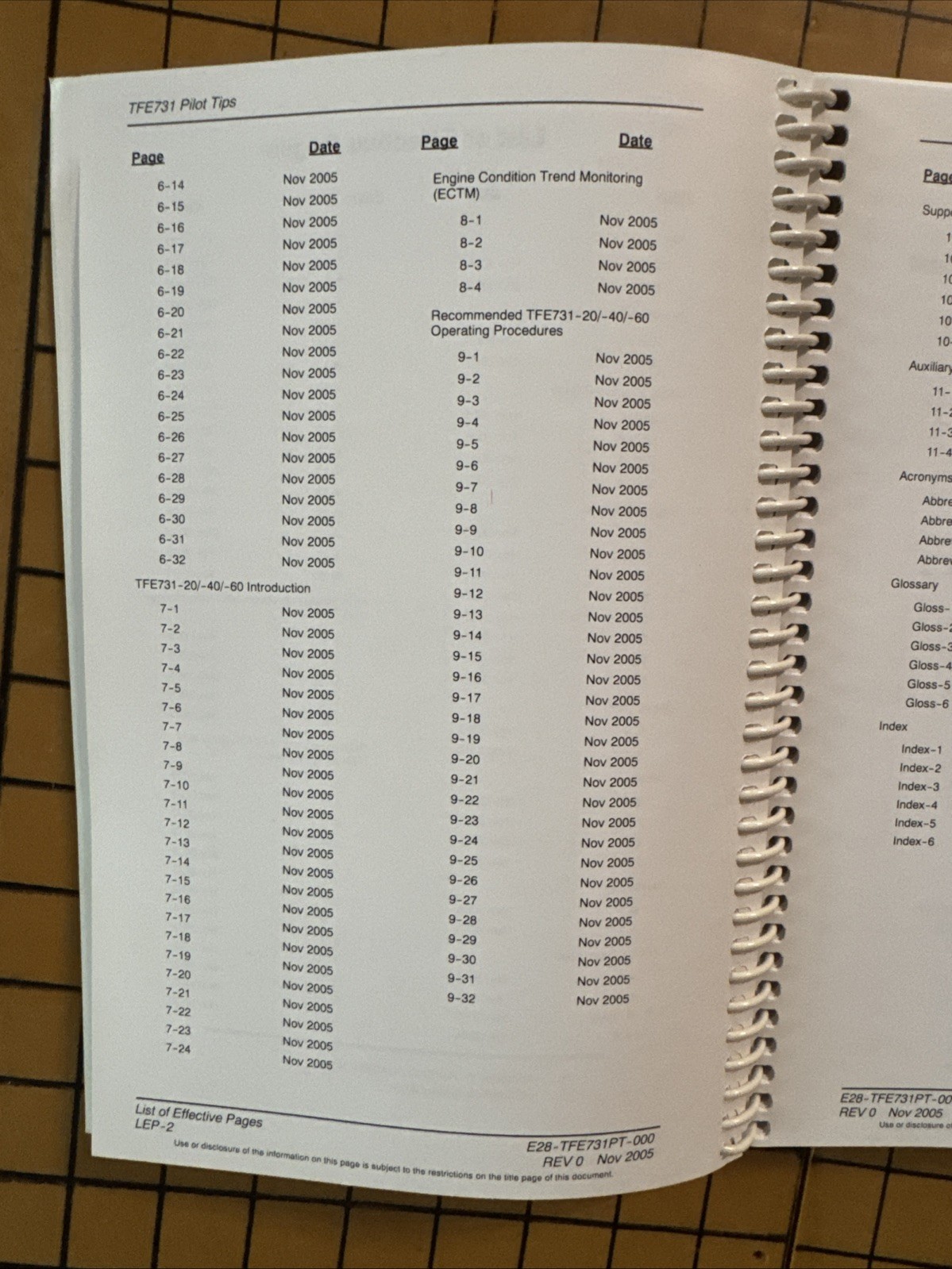 Honeywell TFE731 Engine Tips Pilot Guide (Spiral-Bound Paperback, November 2005)