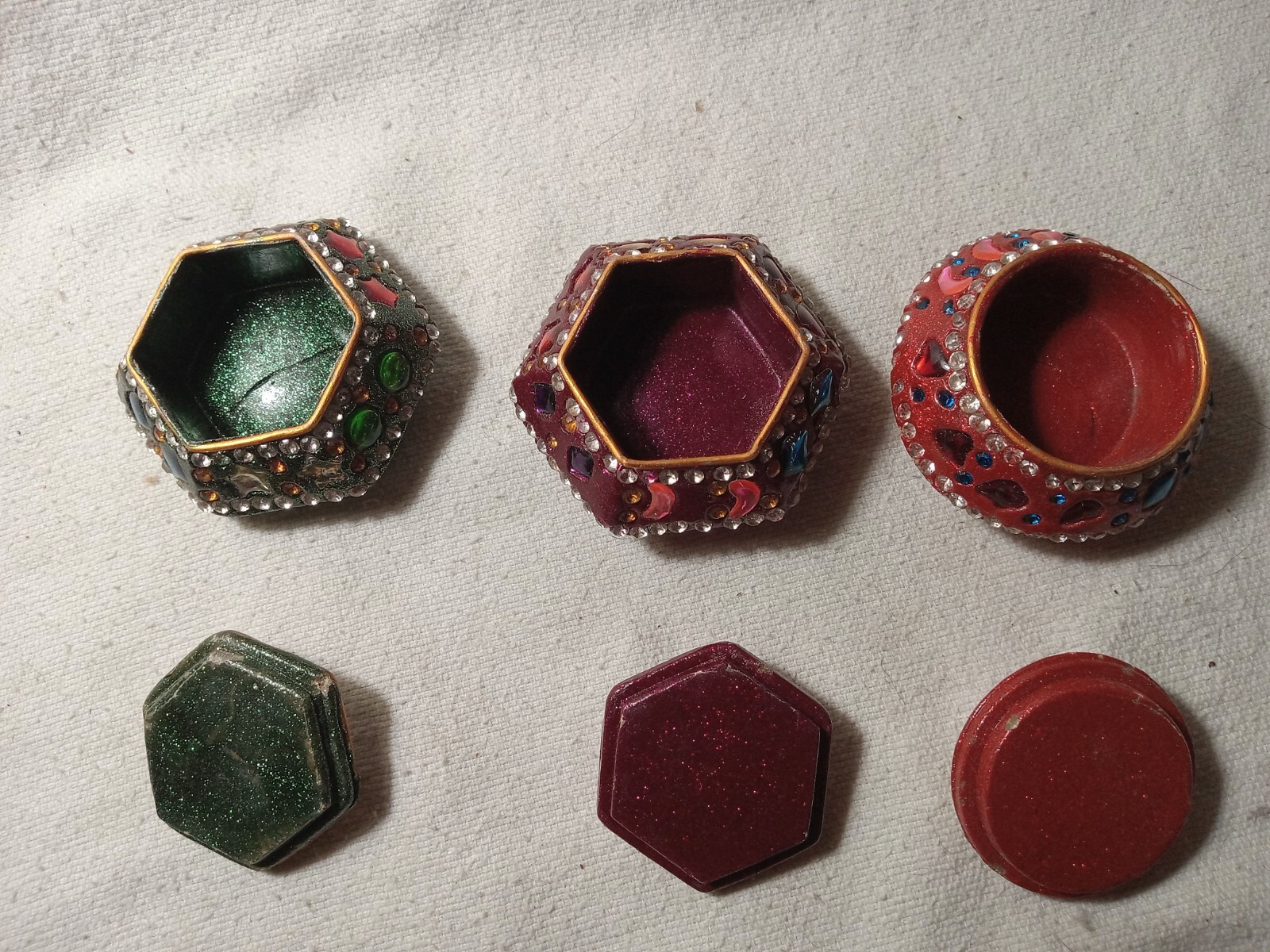 3 - 2 inch Trinket Boxes Made in India