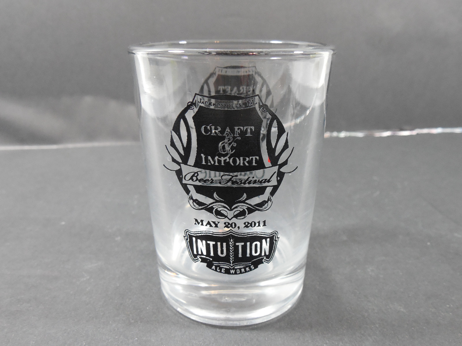 2011 CRAFT & IMPORT BEER FESTIVAL INTUITION ALE SHOT-GLASS RETRO DECOR BAR-WARE