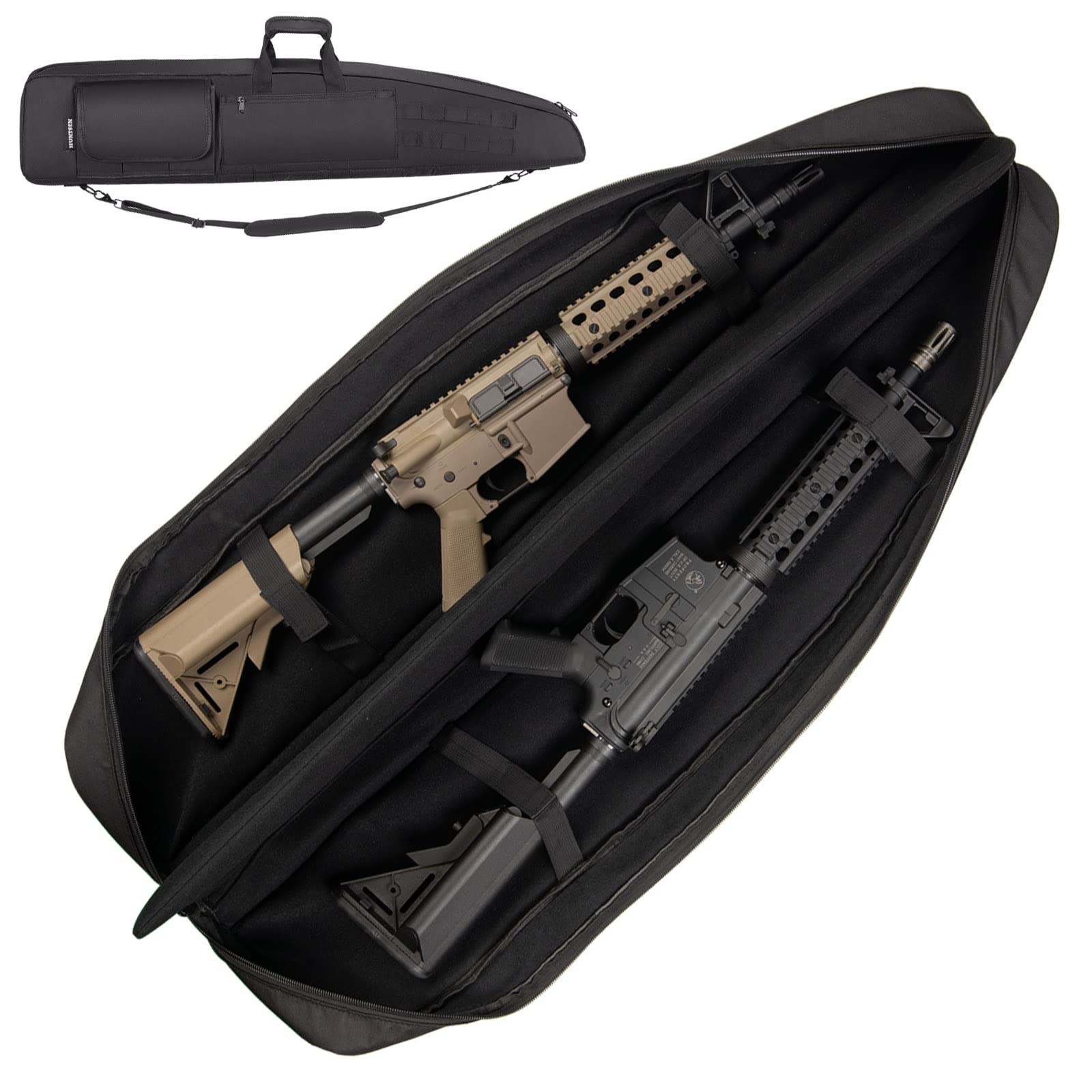 Soft Double Rifle Case 38" 42" 46" 52" Long Rifle Bag with Padded Handle - Ad...