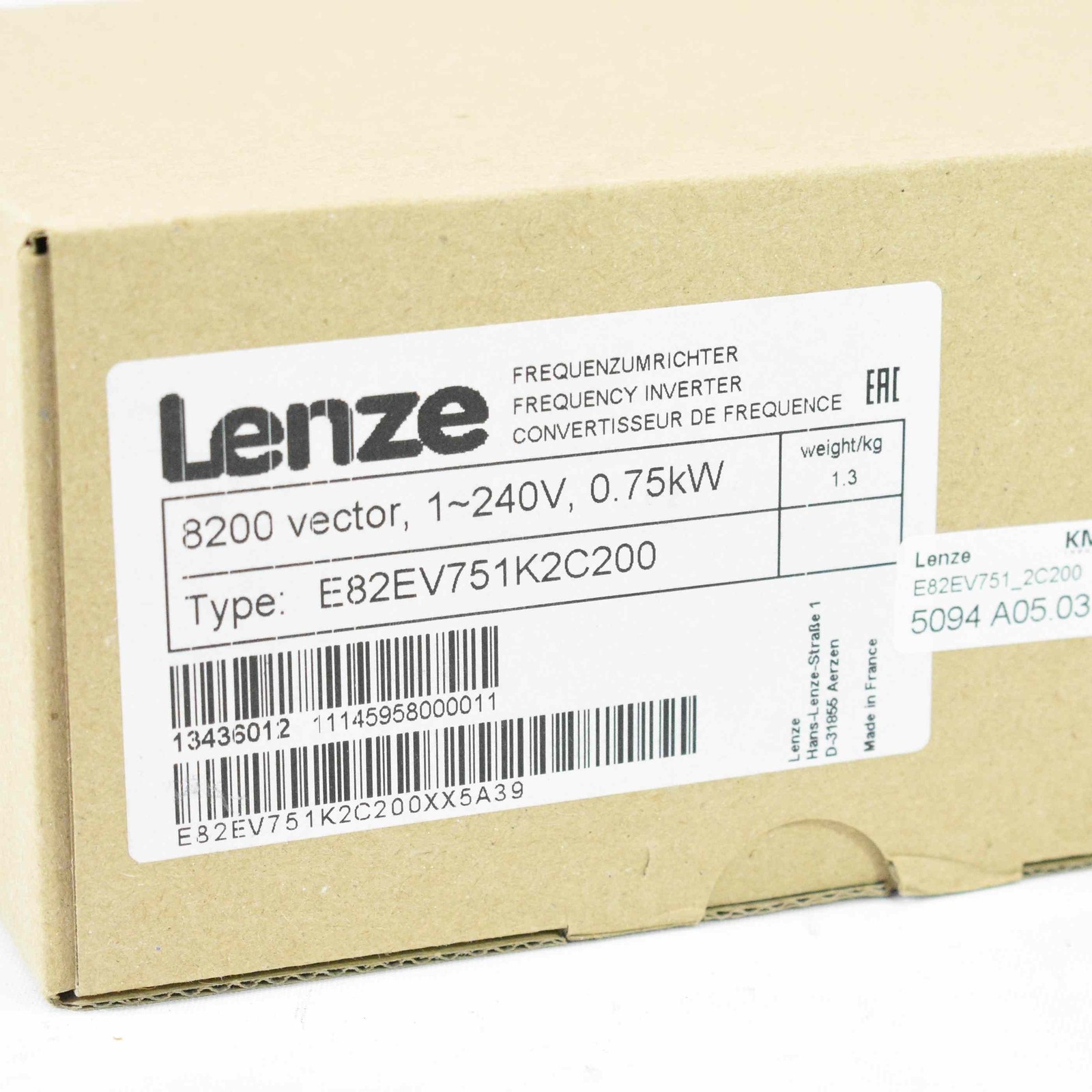 Lenze Inverter 8200 Vector 0.75kW E82EV751K2C200 E82EV751_2C200 -New IN BOX