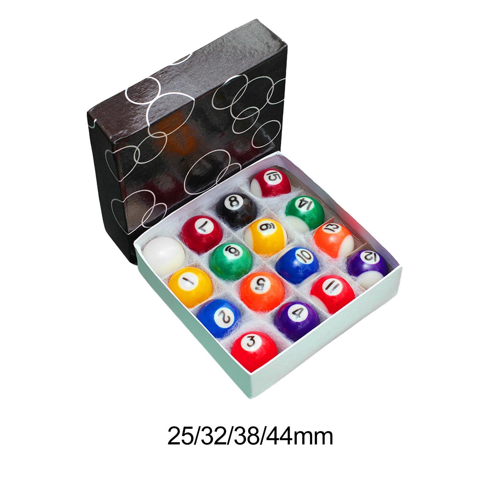 16Pcs Mini Pool Ball Set Small Pool Cue Balls Resin Balls Mini Billiards Table