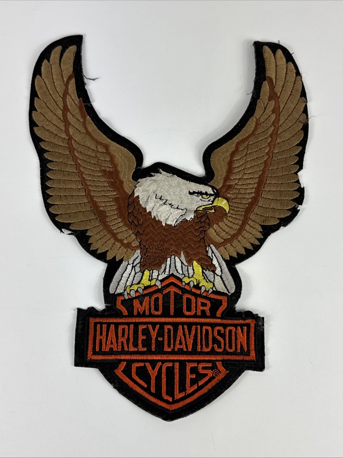 Lg Harley "Eagle" back patch vintage motorcycle collectible emblem 10"x13.5"