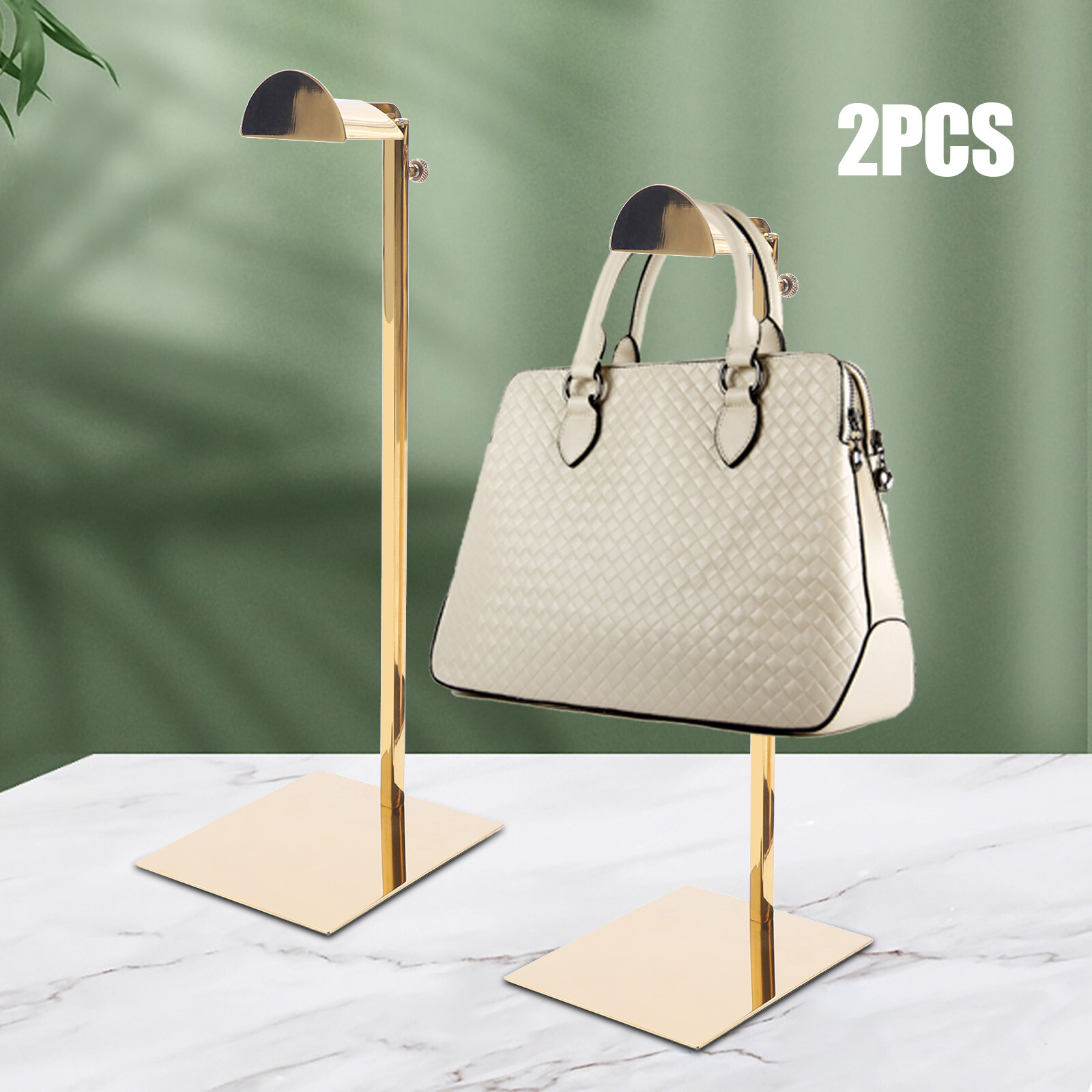 2-Pack Adjustable Metal Handbag Racks for Stylish Storage and Display