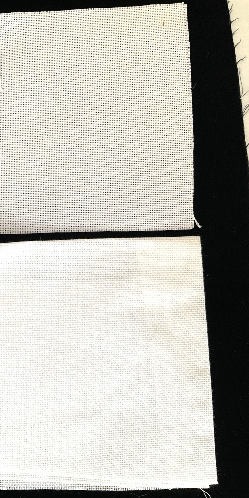 Cross Stitch Fabric White 22 Count Lot of 2 Sizes 8"x7" and 11" x 15" New