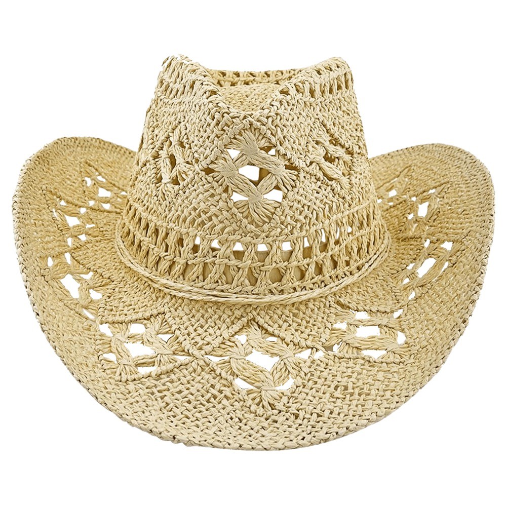 Straw Cowboy Hats for Women Western Cowgirl Hat for Holiday Party Foldable7708