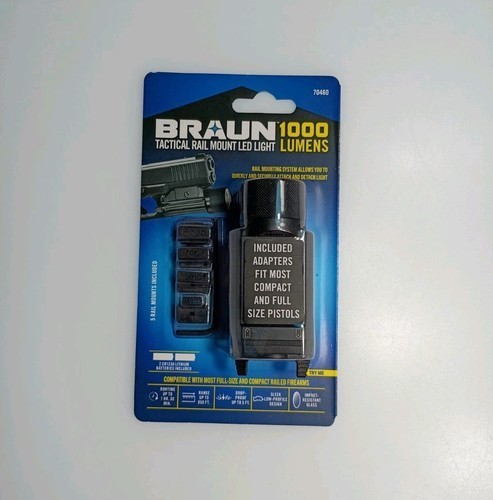 BRAUN Tactical Rail Mount LED Light 1000-Lumens FLASHLIGHT 70460 NEW OPEN