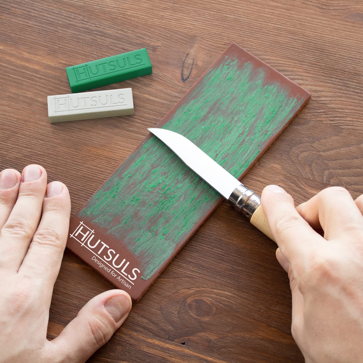 Hutsuls White & Green Strop Compound - Total 5 Oz Get Razor Sharp Edge with G...