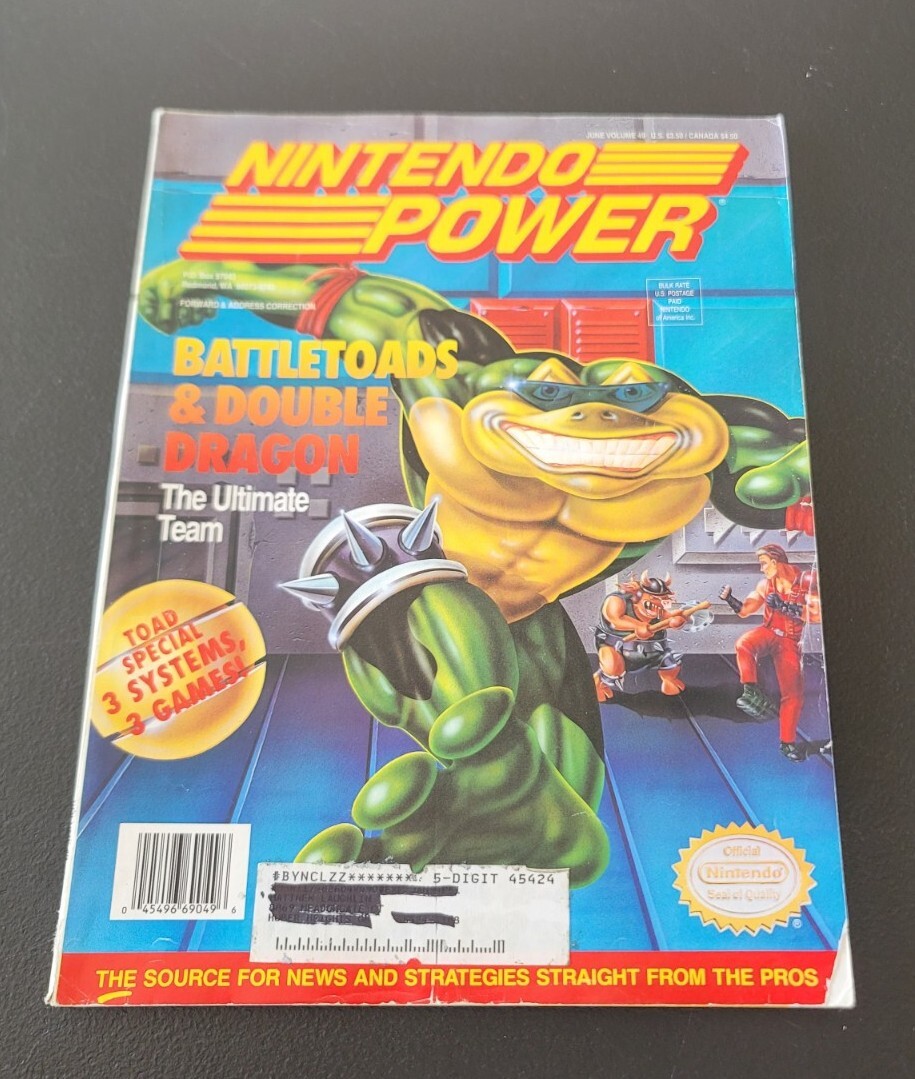 Nintendo Power Magazine issue 49 Battletoads Double Dragons w/ Cards & Jurassic