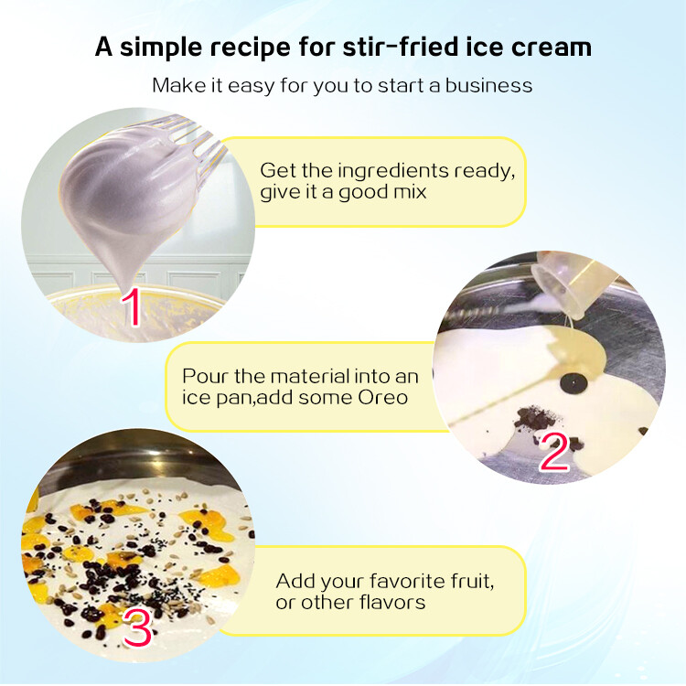 Kolice Commercia Single Pan Fried Ice Cream Machine Rolled Ice Cream Machine