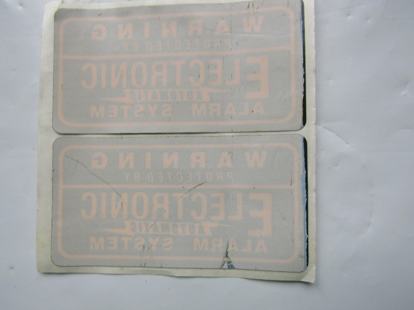 Warning Protected By Electronic Automatic Alarm System Decal Sticker Vintage