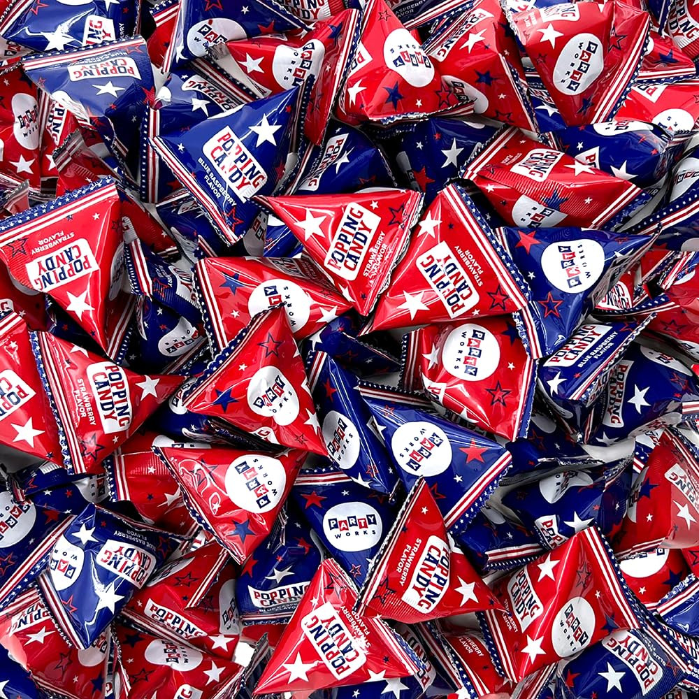 Patriotic Candy - 40 Count Bag - Popping Rocks Pouches - 4Th of July Candies - S