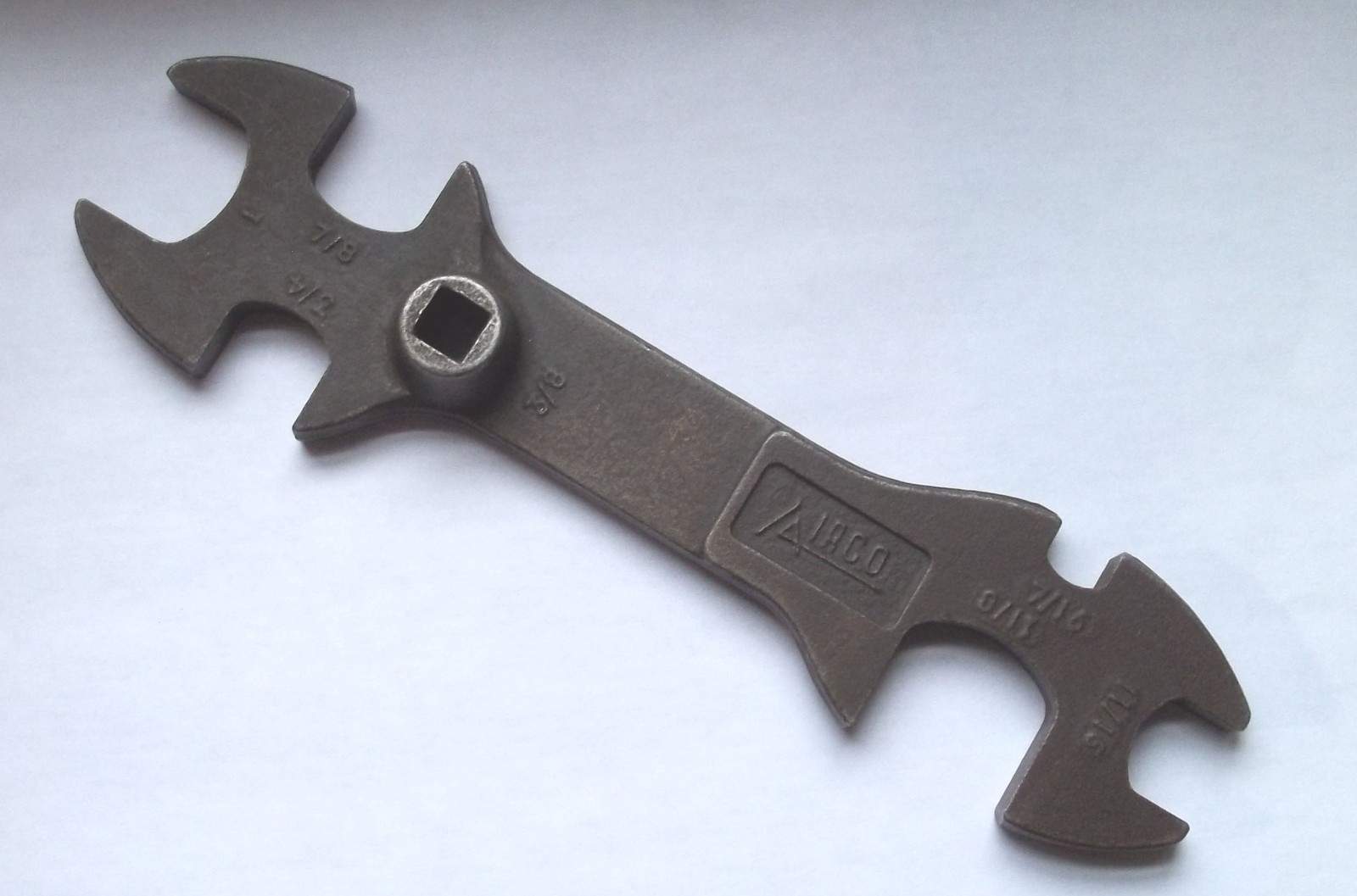 Vintage Airco 8090028 Multi-Tool Wrench 6 Open Sizes & 3/8" Square